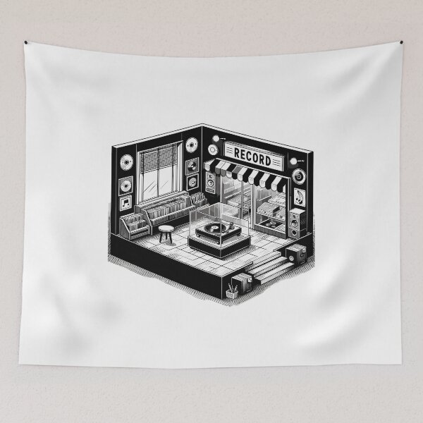 Item preview, Record shop designed and sold by OldSchoolRetro.