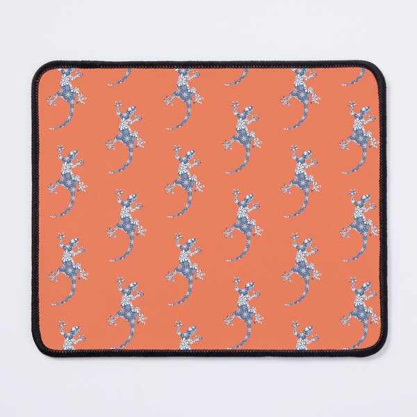 Item preview, Blue Snowy Lizard in a Pattern on Adobe Orange designed and sold by Finfell.