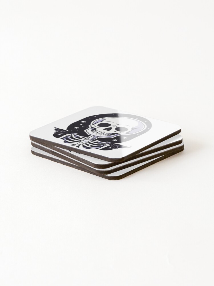 Thumbnail 4 of 5, Coasters (Set of 4), space skeleton designed and sold by StickerLab4.