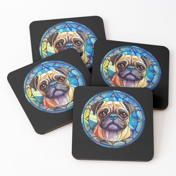 Item preview, Pug Dog Owner Stained Glass Full Face Art Pug Design Gift designed and sold by fantasticdesign.