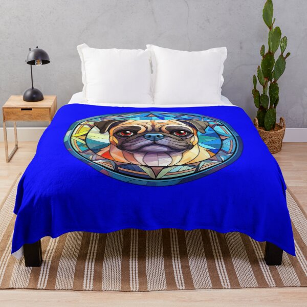 Item preview, Pug Dog Owner Stained Glass Full Face Art Pug Design Gift designed and sold by fantasticdesign.
