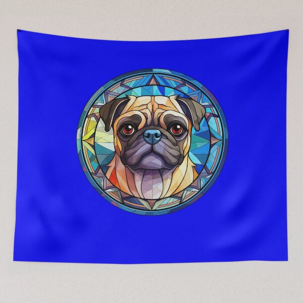 Item preview, Pug Dog Owner Stained Glass Full Face Art Pug Design Gift designed and sold by fantasticdesign.