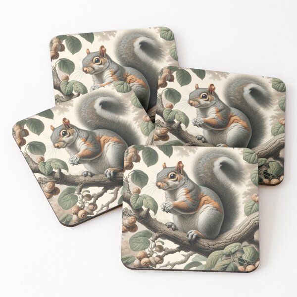 Item preview, Squirrel on a tree designed and sold by ClumsyClouds.