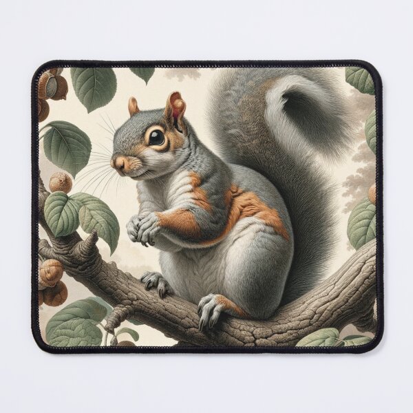 Item preview, Squirrel on a tree designed and sold by ClumsyClouds.