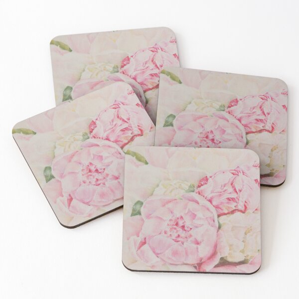 Item preview, Pink peony flowers soft pastel painting designed and sold by Katenaz.