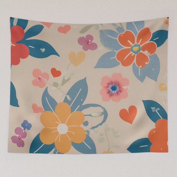 Item preview, 1970s Inspired Floral Wallpaper Design  designed and sold by AnimaliaStar.