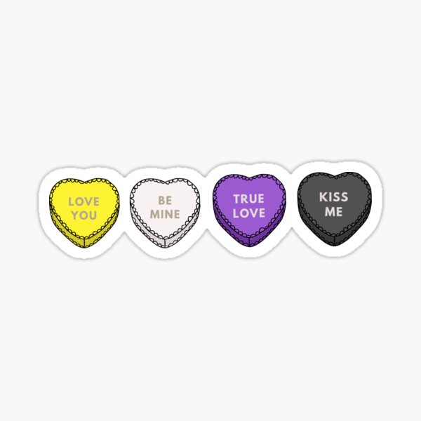 Mini Nonbinary Pride Heart Stickers – Queer Collective