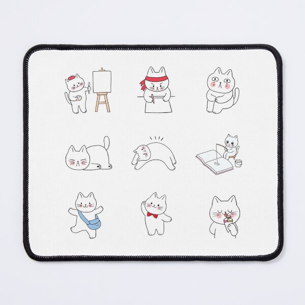 Item preview, kitten painting, writing, sad, doing yoga, happy designed and sold by huape.