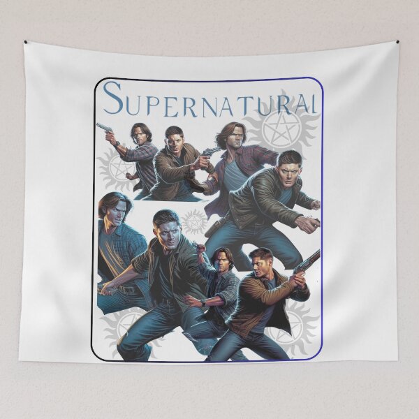 Item preview, Supernatural - Original Artwork by me - 9 of 9 Collection - collage of Sam and Dean Winchester fighting evil. designed and sold by Sunflower5576.