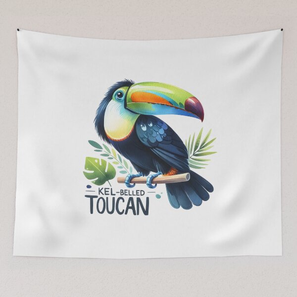 Item preview, Tropical Charm of the Keel-billed Toucan - Artistic Watercolor designed and sold by KNAA.