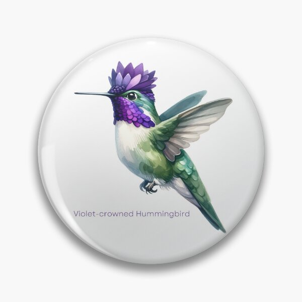 Item preview, Vibrante colibrí coronado de violetas - Arte primaveral designed and sold by KNAA.