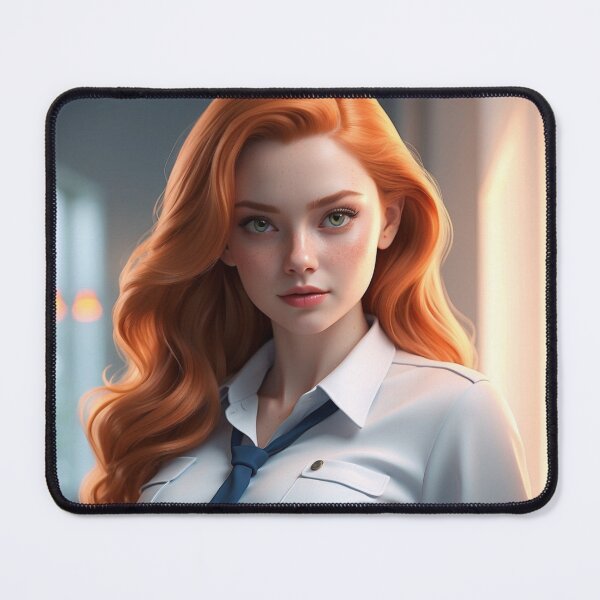 Item preview, ginger hair school girl designed and sold by AiArtCreations1.