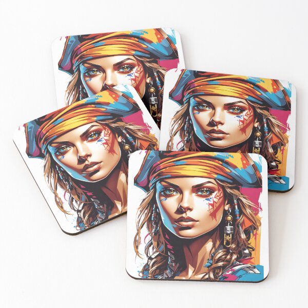 Item preview, Pirate Mystic Gaze: The Ocean's Allure Colourful Strokes designed and sold by ArtComixHaven.