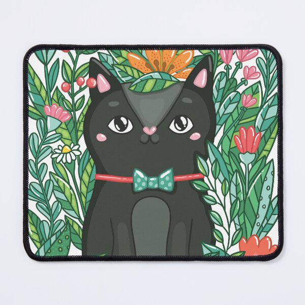 Item preview, Mystical Bloom: Black Cat & Flowers Collection designed and sold by Wise-Geek.