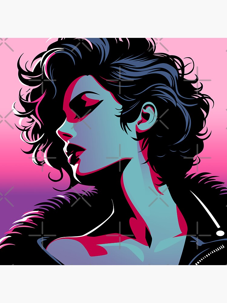 Thumbnail 3 of 3, Sticker, Woman in the sunset designed and sold by djspacegr.