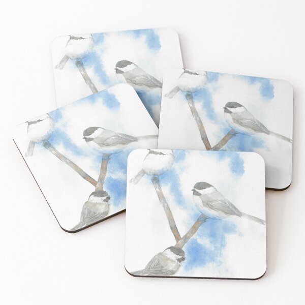 Item preview, black-capped chickadee watercolor portrait designed and sold by L'Atelier Oranjade.