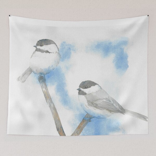 Item preview, black-capped chickadee watercolor portrait designed and sold by L'Atelier Oranjade.