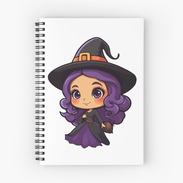 Artikelvorschau, Süße lila Hexe entworfen und verkauft von StickerLab4.