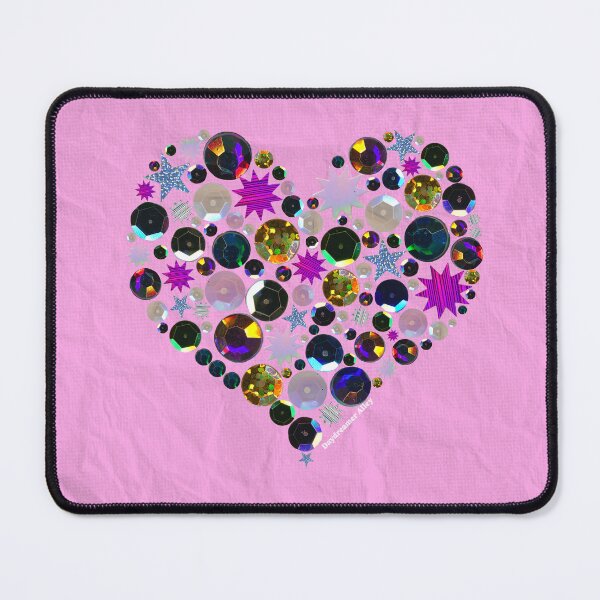 Item preview, Heart of Gems and Sequins over Pink Paper designed and sold by Daydreamer Alley.