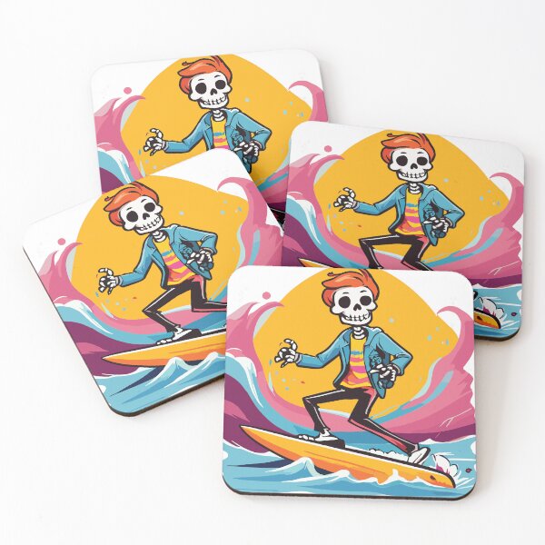 Item preview, Preppy Skeleton With Surfboard designed and sold by Bomba Visual.