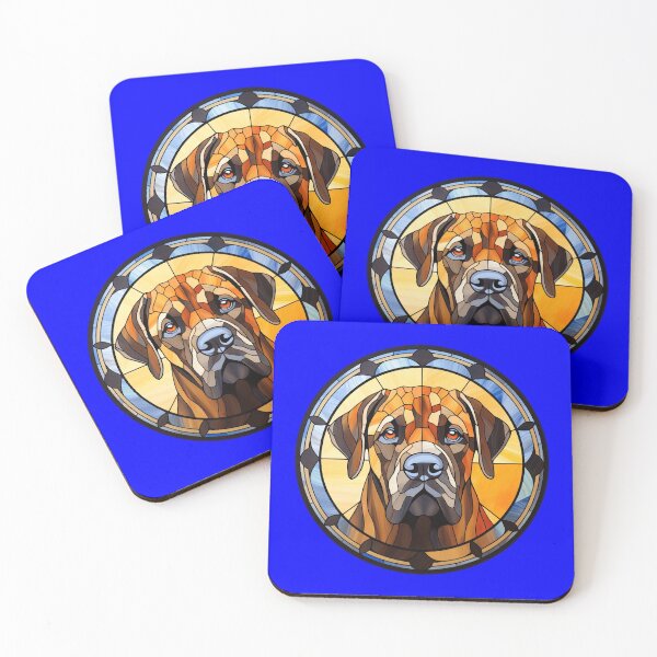 Artikelvorschau, Bullmastiff-Hundebesitzer-Buntglas-Vollgesichts-Kunstdesign entworfen und verkauft von fantasticdesign.