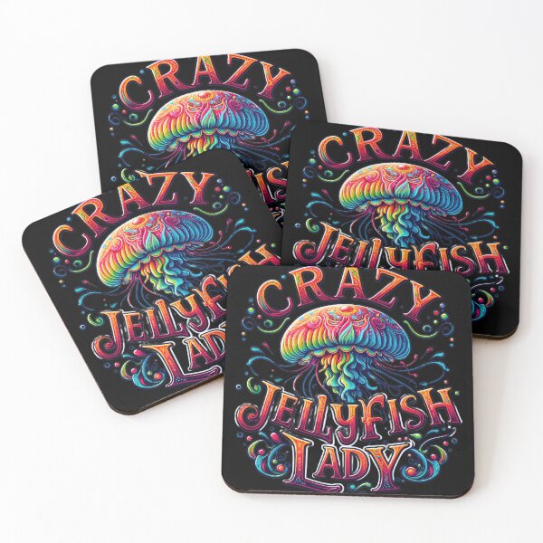Item preview, Crazy Jellyfish Lady Multi Colored Jellyfish Vintage Print designed and sold by SandbarTees.
