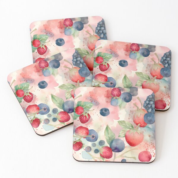 Item preview, berries,blueberry and strawberry on pink background designed and sold by elegantpaterns.