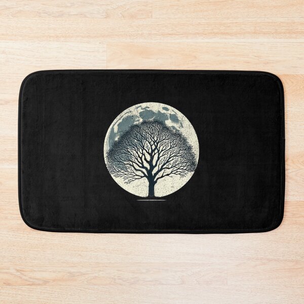 Item preview, "Lunar Silhouette Tree - Celestial Nature Illustration" designed and sold by ChromaticBlend.