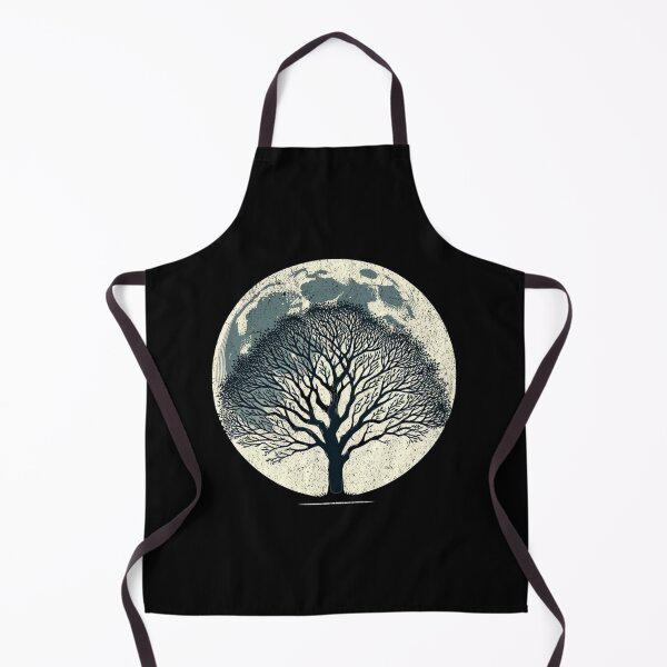 Item preview, "Lunar Silhouette Tree - Celestial Nature Illustration" designed and sold by ChromaticBlend.