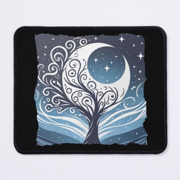Item preview, "Starry Night Tree - Whimsical Moonlight Cushion Design" designed and sold by ChromaticBlend.