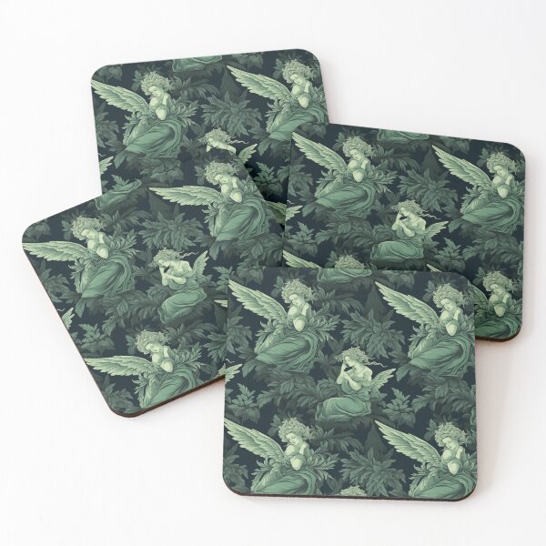 Item preview, Vintage Angels Cannabis Leaves Weed Seamless Pattern designed and sold by MedicatedMedusa.