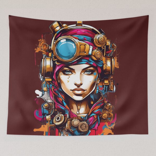 Item preview, Visionary Explorer: Steampunk Adventurer in Technicolor Dreams designed and sold by ArtComixHaven.