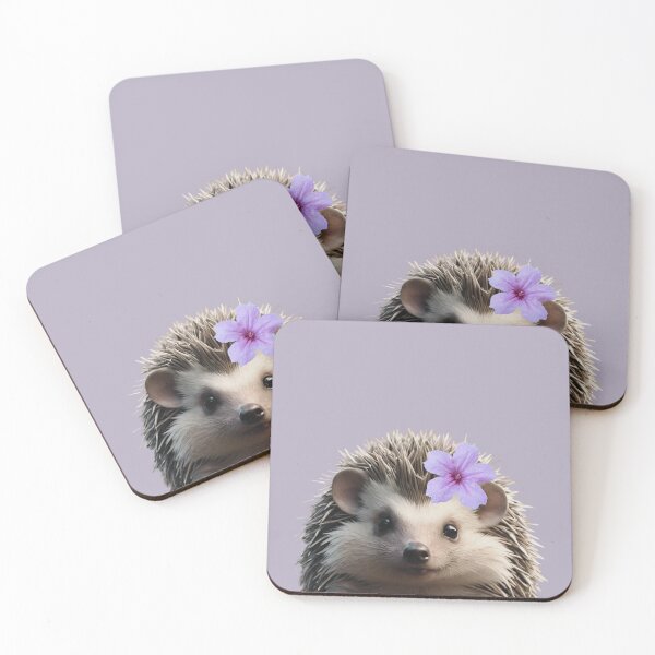 Item preview, Cute Hedgehog With Purple Flower designed and sold by LittleGnomad.