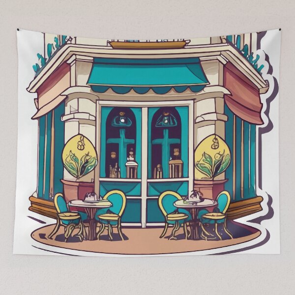 Item preview, Scenic Parisian Cafe Impressionist Art designed and sold by NiftyWrx.