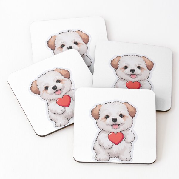 Item preview, cute dog holding heart simple die cut sticker  designed and sold by officialali2022.