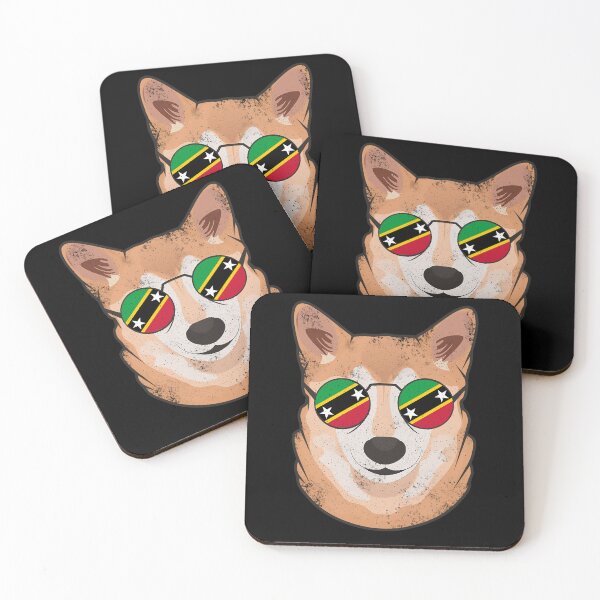 Item preview, Vintage Patriotic Shiba Inu Kittitian Flag designed and sold by feether-store.