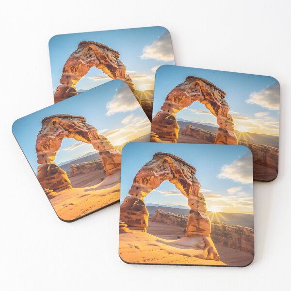 Item preview, A rock arch in the desert with arches national park in the background designed and sold by johndesign88.