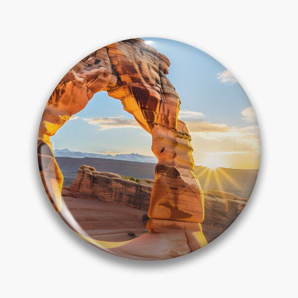 Item preview, A rock arch in the desert with arches national park in the background designed and sold by johndesign88.