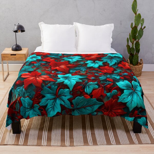 Item preview, Poison Ivy Leaves - Teal And Red Floral Décor designed and sold by SassyArtistry.