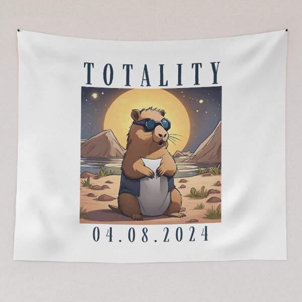 Item preview, Eclipse Watching Capybara Totality April 8, 2024 designed and sold by gillys.