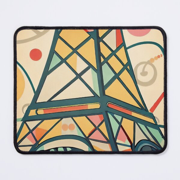 Item preview, Eiffel Tower Abstract Green and Beige MidCentury Art designed and sold by StudioEsMoncher.