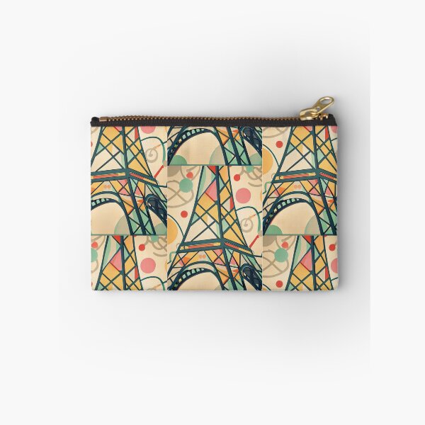 Item preview, Eiffel Tower Abstract Green and Beige MidCentury Art designed and sold by StudioEsMoncher.