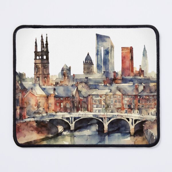 Item preview, Copy of Leeds skyline horizontal UK- England- Watercolor designed and sold by Modern-Tropical.