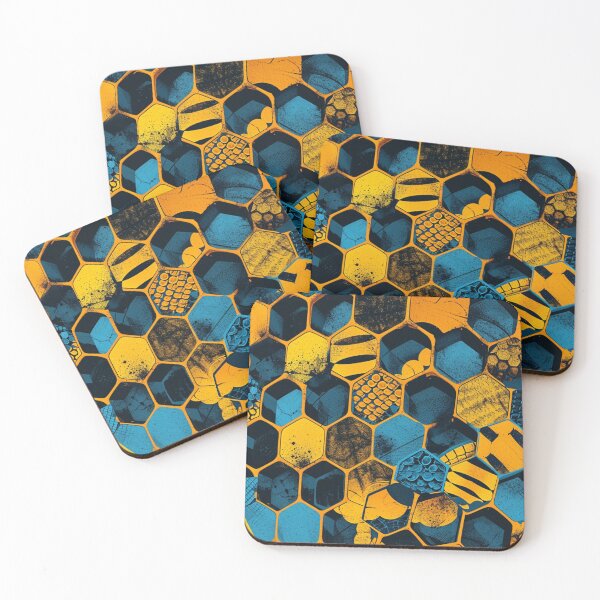 Item preview, Retro Futuristic Honeycomb Fusion - Abstract Geometric Pattern designed and sold by Nicholas Panek.