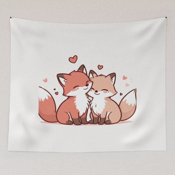 Artikelvorschau, Fuchspaar zum Valentinstag entworfen und verkauft von LemuellTrends.