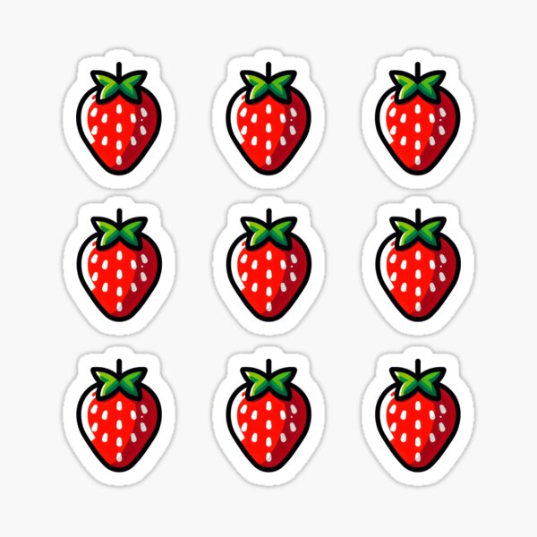 Artikel-Vorschau von Sommer-Erdbeeren-Aufkleberpaket, designt und verkauft von Ingridpd.