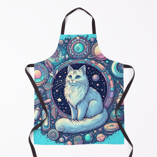 Item preview, Fluffy Magical Cosmic Kitty Cat Space Rainbow Galaxy Stars Kitten designed and sold by CoffeeIsATrip.