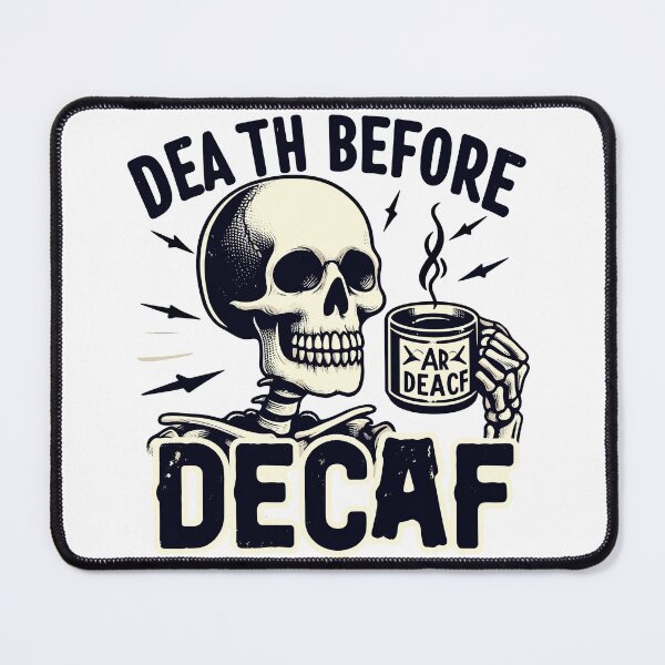 Item preview, Death Before Decaf designed and sold by OldSchoolRetro.