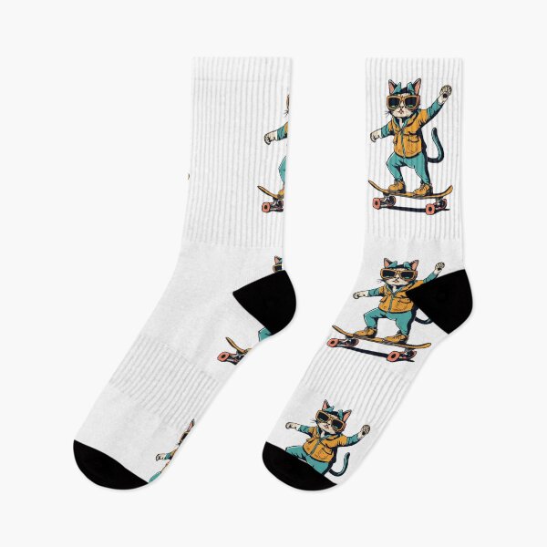 Item preview, Funny Boardwalk Skateboarding Cat designed and sold by TheDarkWardrobe.