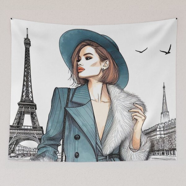 Item preview, Model in front of the Eiffel Tower. designed and sold by growing-mom.